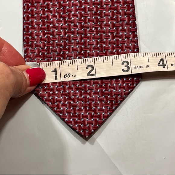Brooks Brothers Red Blue Design Silk Neck Tie Made in USA Woven in Italy 58” Men - Picture 3 of 15